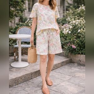 Vintage Christine David Floral 2-Piece Set Made in USA Cottagecore